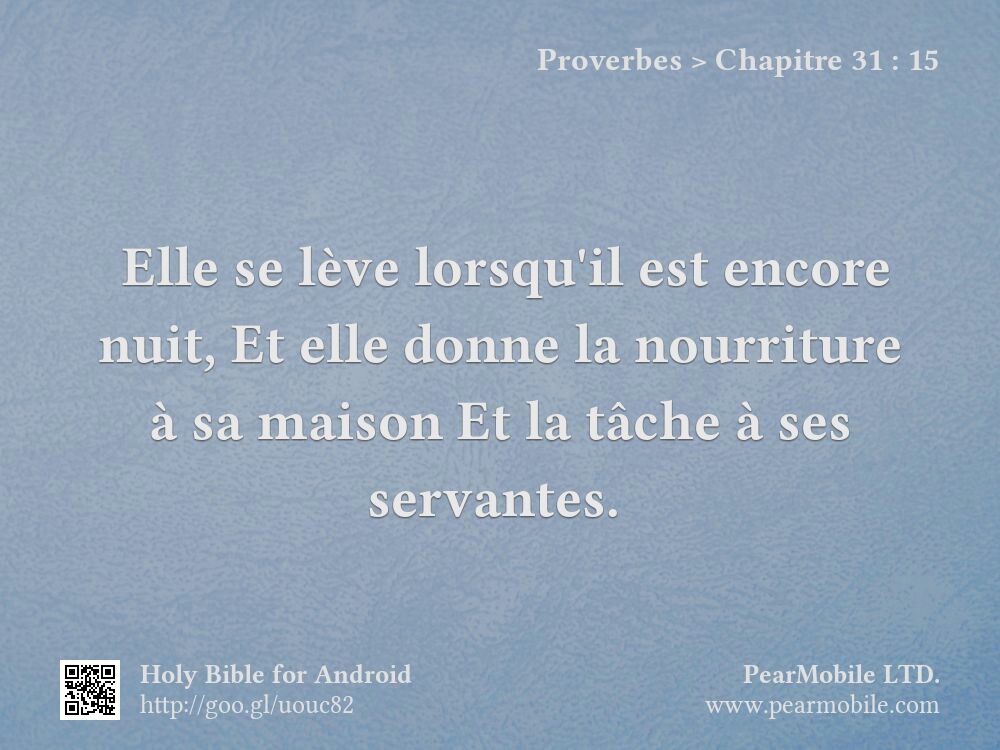 Proverbes, Chapitre 31:15